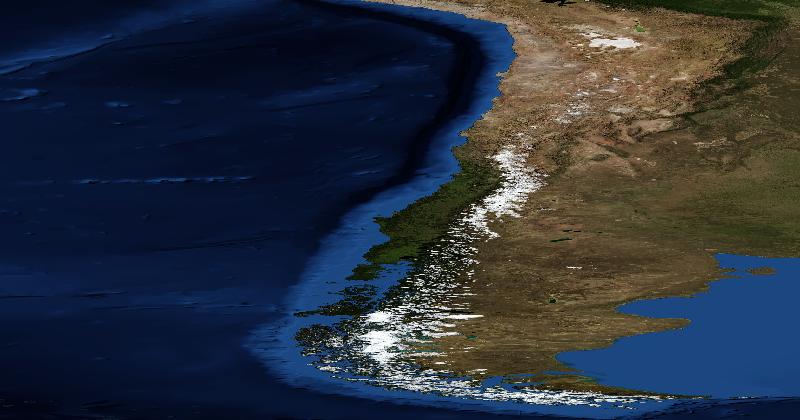 Chile regional satellite composite with shaded relief