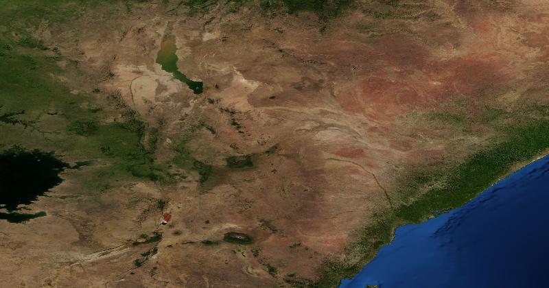 Kenya regional satellite composite with shaded relief