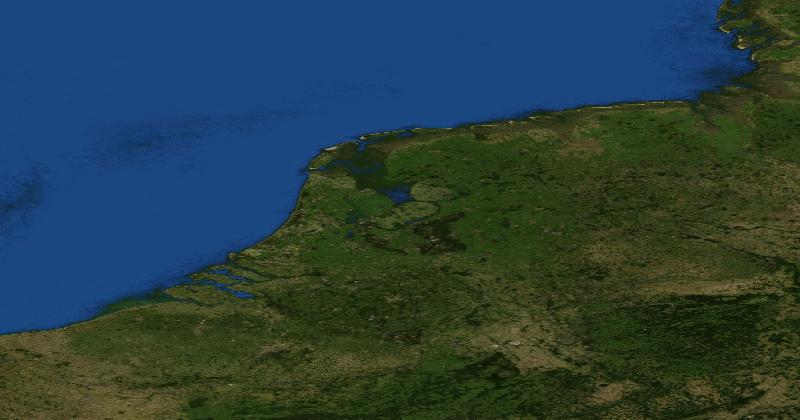 the Netherlands regional satellite composite with shaded relief