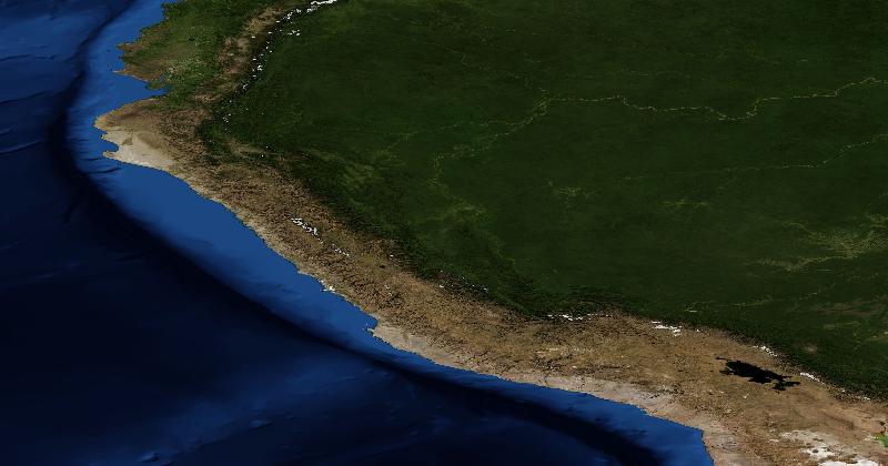 Peru regional satellite composite with shaded relief
